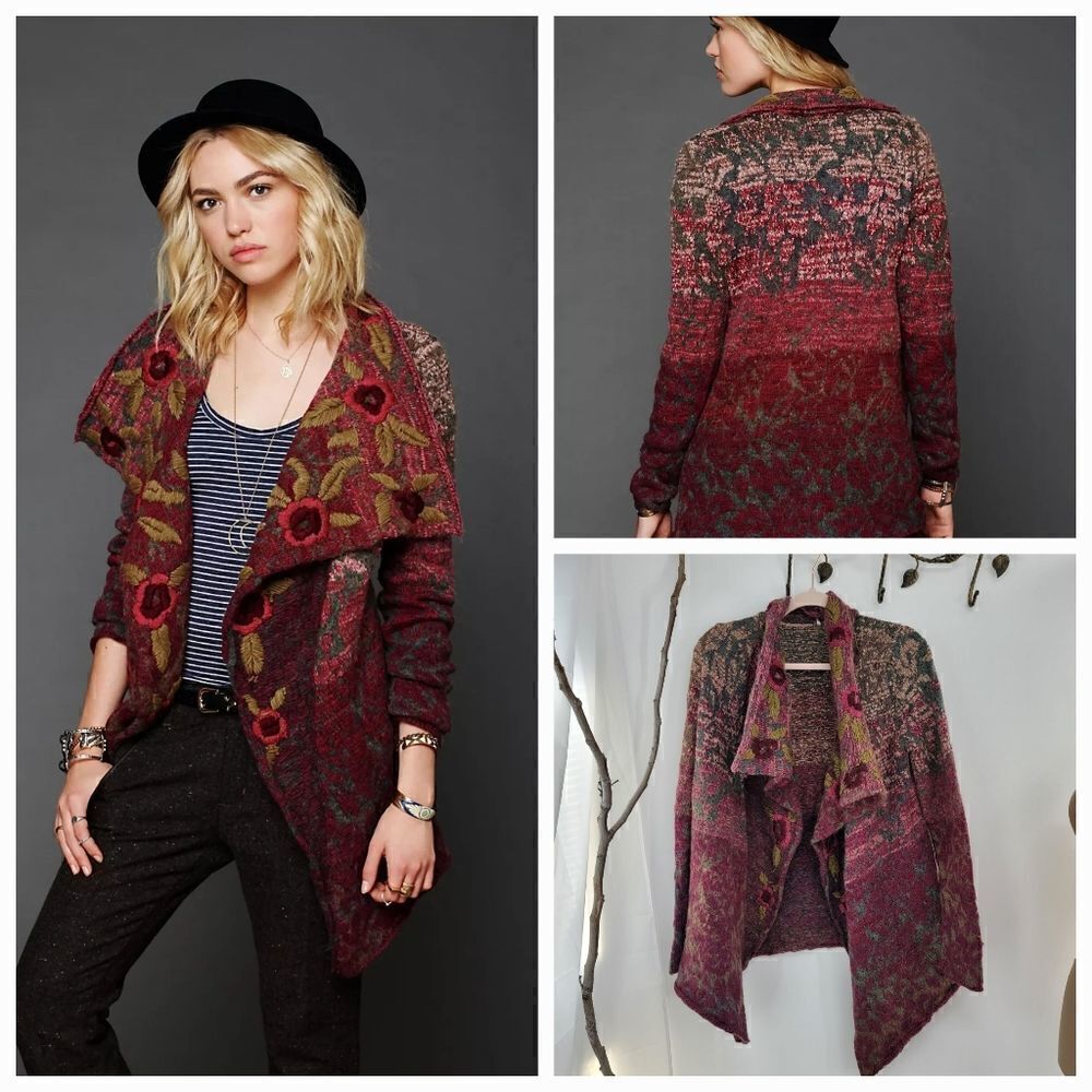 Free people rose meadow cardigan **rare and sold out**